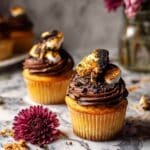 Vanilla Bean Cupcakes with Whipped Chocolate Marshmallow Frosting Recipe