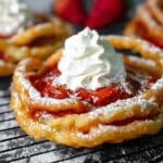 Funnel Cake with Homemade Strawberry Sauce Recipe