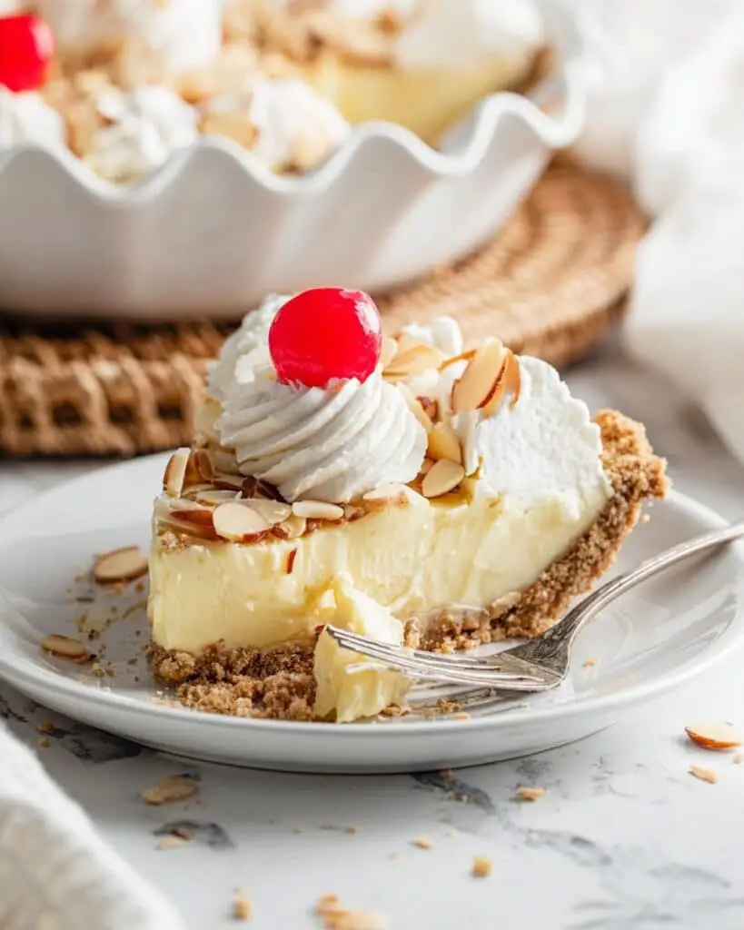 Amaretto Cream Pie with Almonds and Cherries Recipe