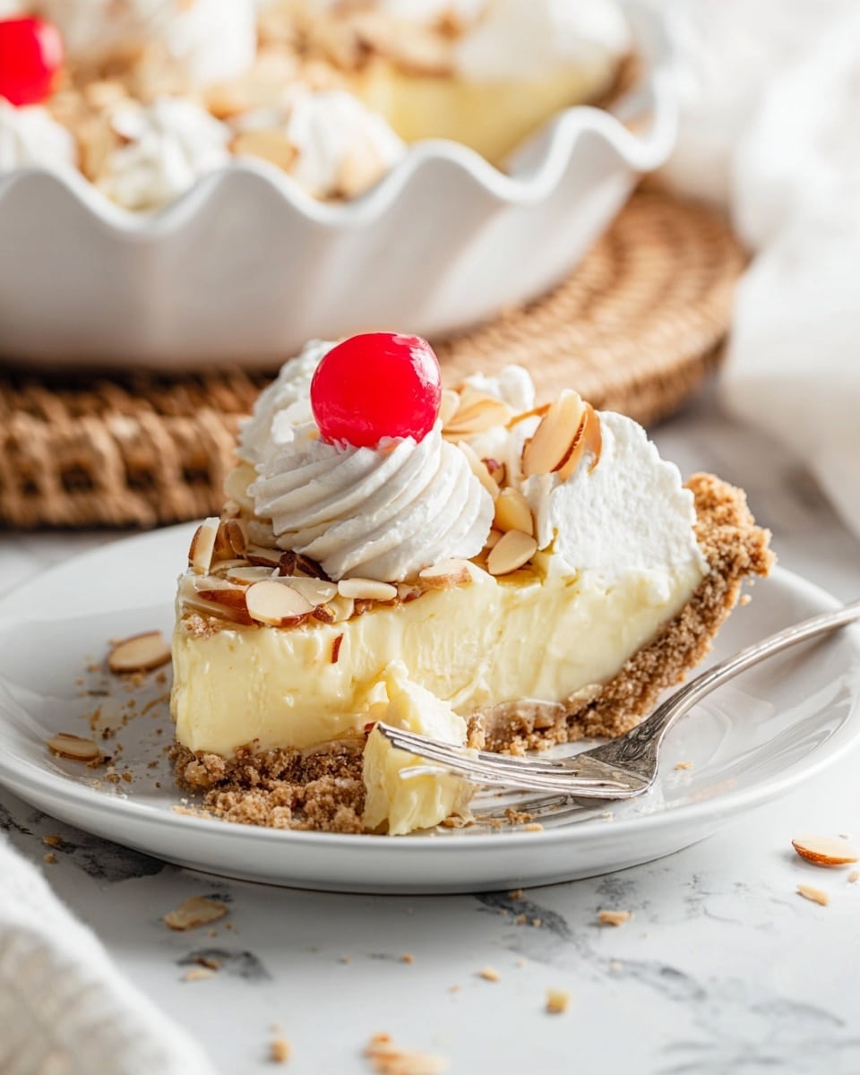 Amaretto Cream Pie with Almonds and Cherries Recipe