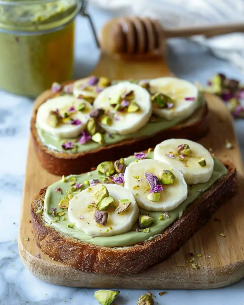 Banana Toast with Pistachio Cream Recipe