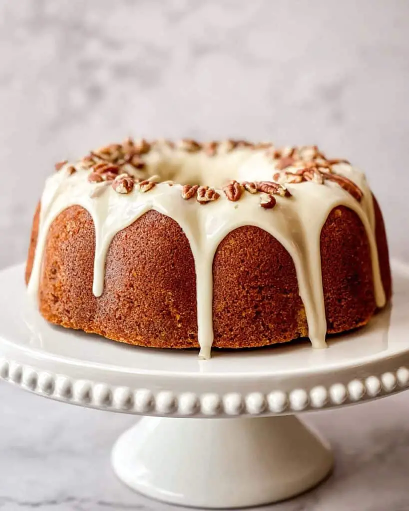 Hummingbird Cake with Cream Cheese Glaze in a Bundt Pan Recipe