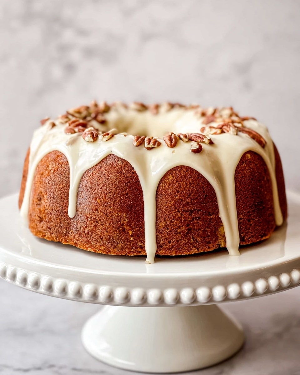 Hummingbird Cake with Cream Cheese Glaze in a Bundt Pan Recipe