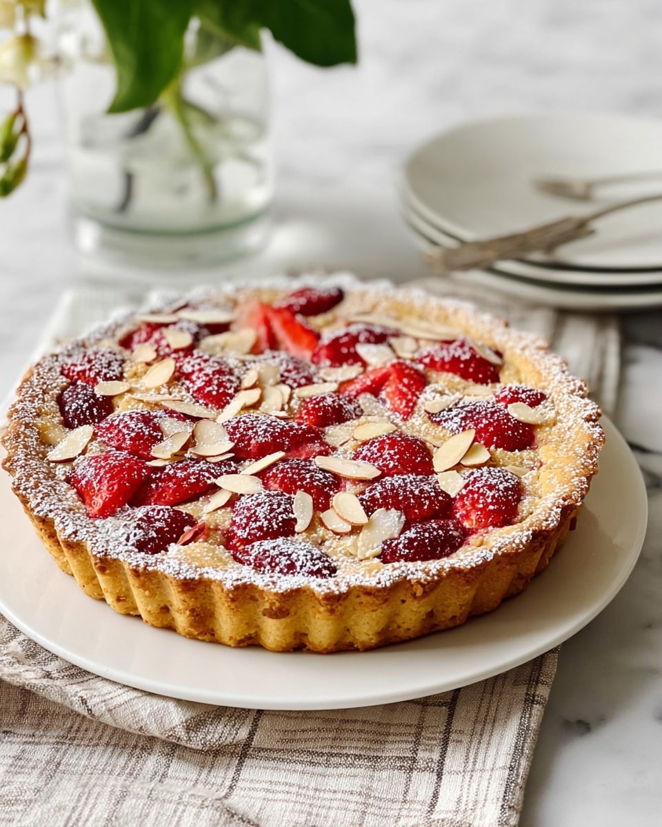 Easy Strawberry Almond Cake Recipe