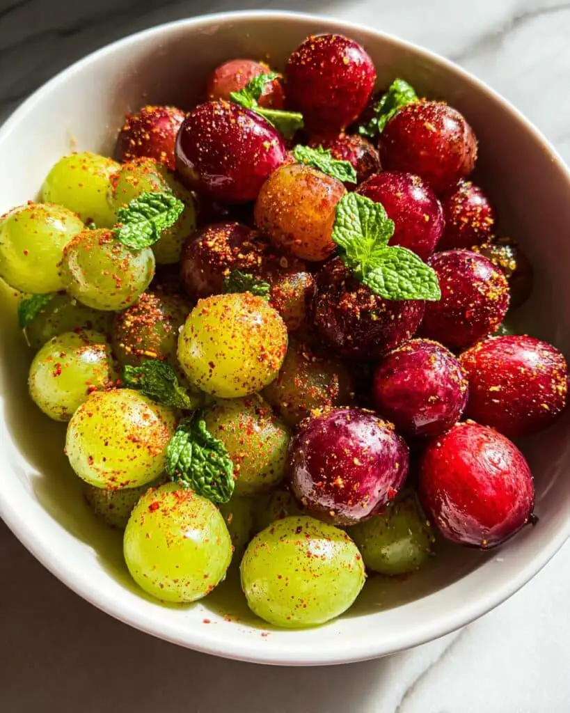 Frozen Sour Grapes with Lime, Tajín, and Hot Honey Recipe