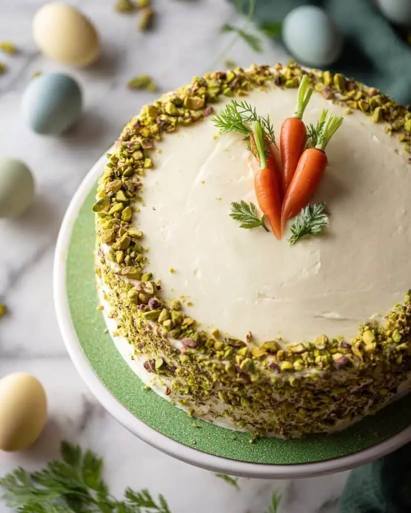 Carrot Cake with Pistachios and Orange Cream Cheese Frosting Recipe