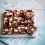 Chocolate Rocky Road with Crunchie Bars, Marshmallows, and Raisins Recipe