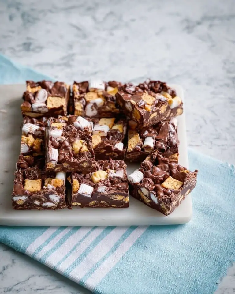 Chocolate Rocky Road with Crunchie Bars, Marshmallows, and Raisins Recipe