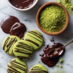 Matcha Cookies with Dark Chocolate Drizzle Recipe