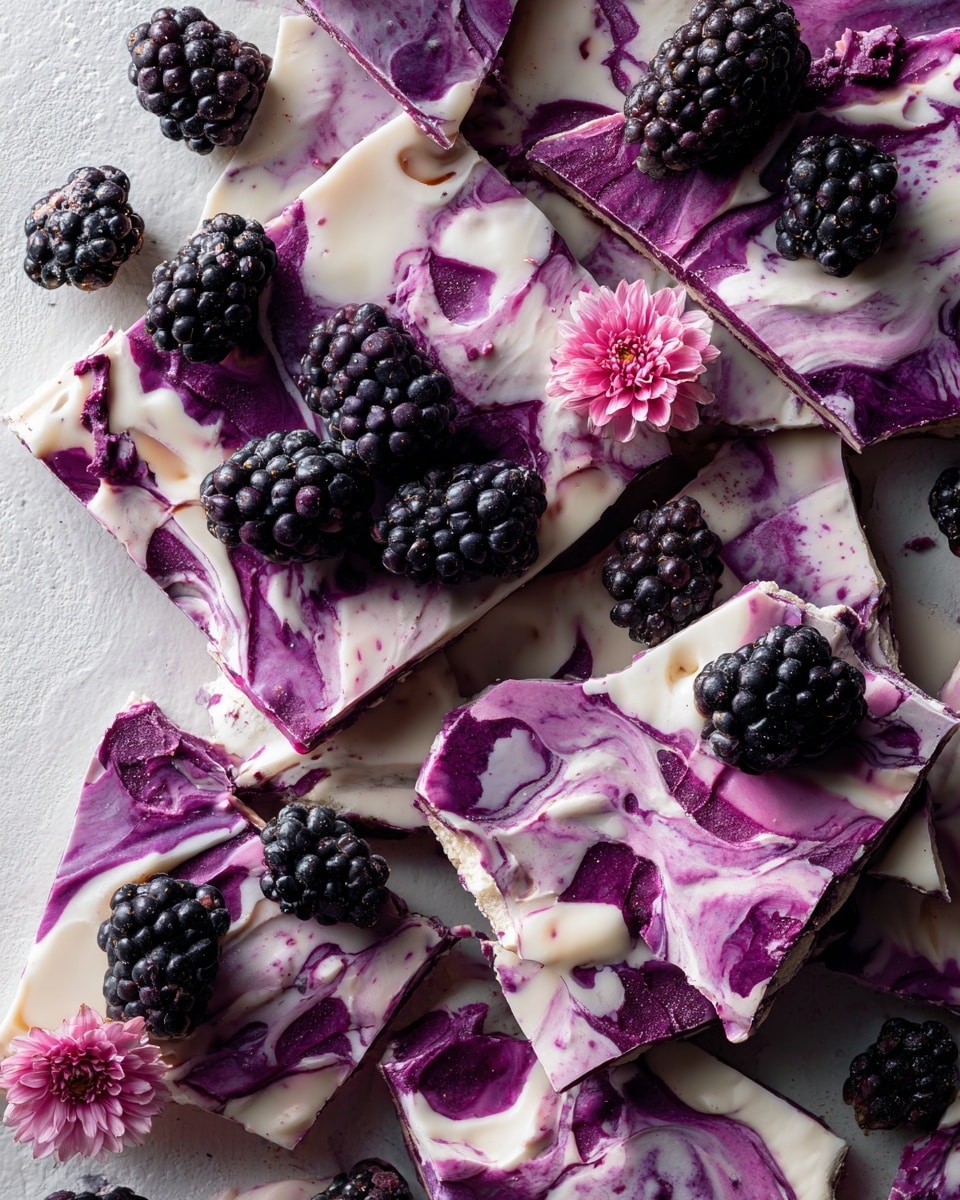 6 Ingredient Frozen Blackberry Yogurt Bark Recipe