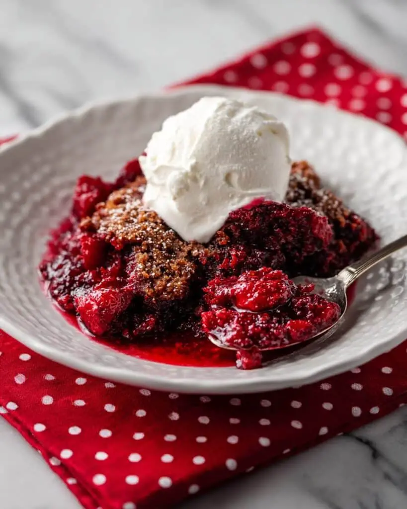 Red Velvet Dump Cake with Cherry Pie Filling and Pineapple Recipe