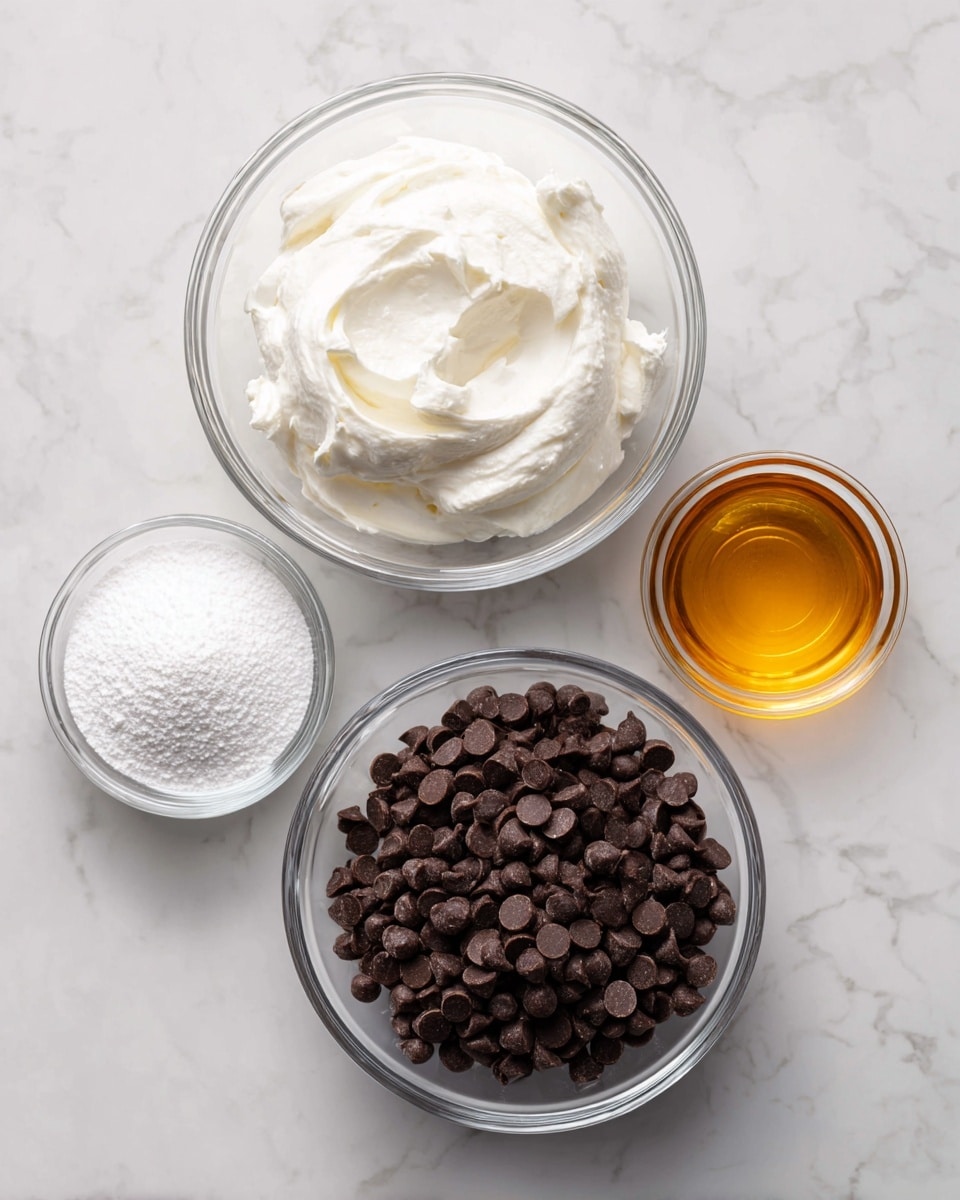 A clear glass filled with rich, smooth dark chocolate pudding topped with small chopped nuts and a solid piece of dark chocolate on top. Next to the glass is a white marbled surface holding a partially broken dark chocolate bar with a shiny texture and a white bottle with a black cap and a red and white label behind it. The overall setting is simple with a focus on the chocolate dessert and ingredients, all placed on a white marbled surface photo taken with an iphone --ar 4:5 --v 7
