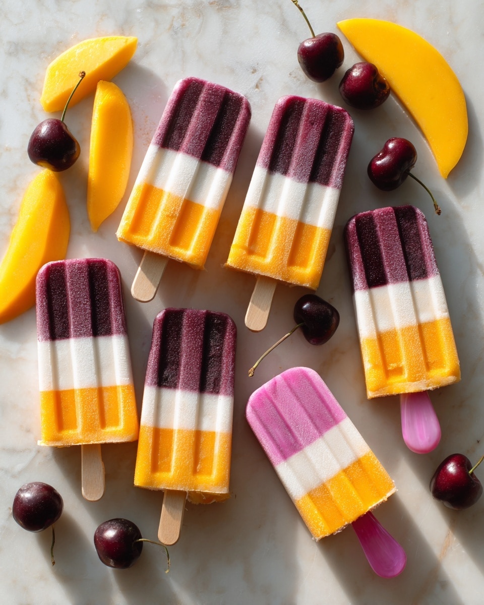 Easy Cherry Mango Popsicles Recipe