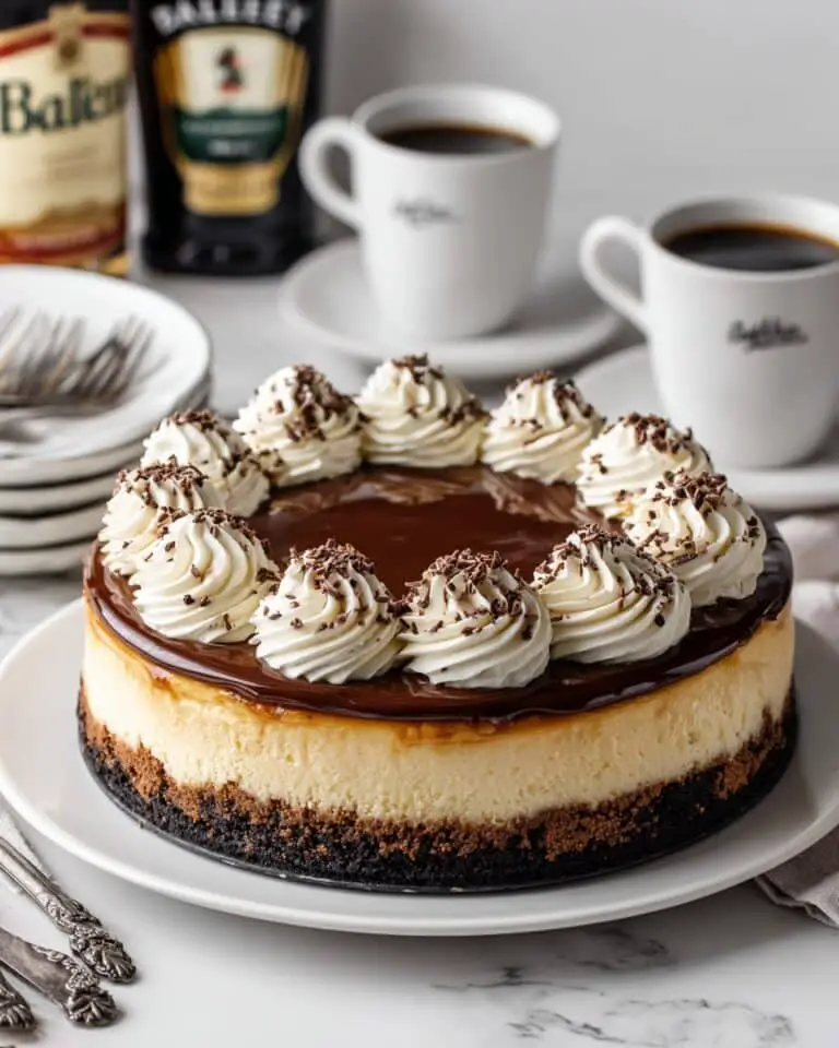 Baileys Irish Cream Cheesecake with Chocolate Ganache Recipe