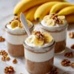 Creamy Banana Chia Pudding with Whipped Cream and Walnuts Recipe