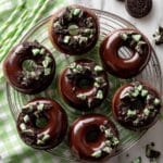 Mini Chocolate Cake Mix Donuts with Mint Oreo Topping Recipe