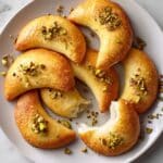 Baked Atayef with Ricotta, Mozzarella, and Orange Blossom Syrup Recipe