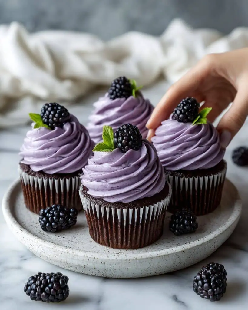 Chocolate Cupcakes with Blackberry Buttercream Recipe