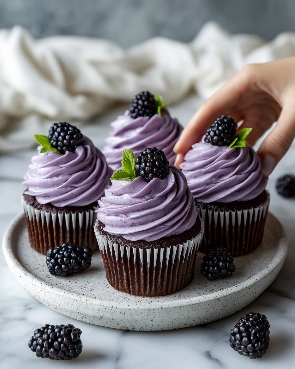 Chocolate Cupcakes with Blackberry Buttercream Recipe