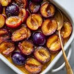 Roasted Plums with Cinnamon and Maple Recipe