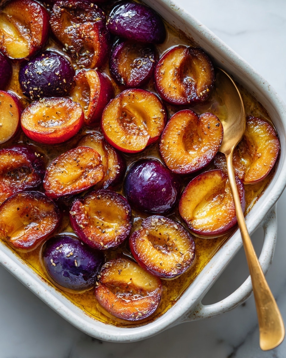 Roasted Plums with Cinnamon and Maple Recipe