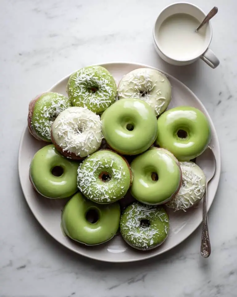 Baked Matcha Donuts with White Chocolate Glaze Recipe