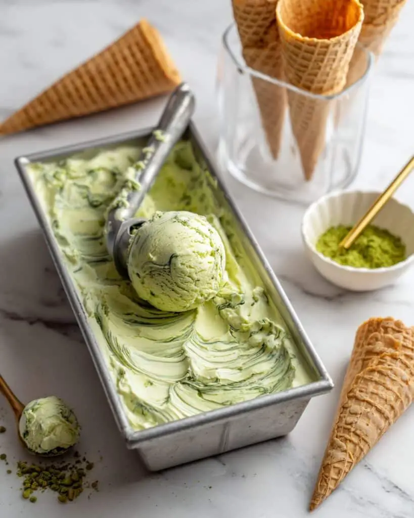 Matcha Green Tea No Churn Ice Cream Recipe