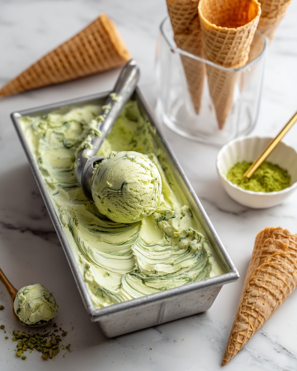 Matcha Green Tea No Churn Ice Cream Recipe