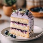 Blueberry Chiffon Cake with Blueberry Compote and Whipped Cream Recipe