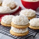 Snowball Cookies with Coconut and Cream Frosting Recipe