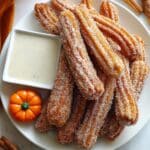 Pumpkin Churros with Cinnamon Maple Cream Cheese Dip Recipe