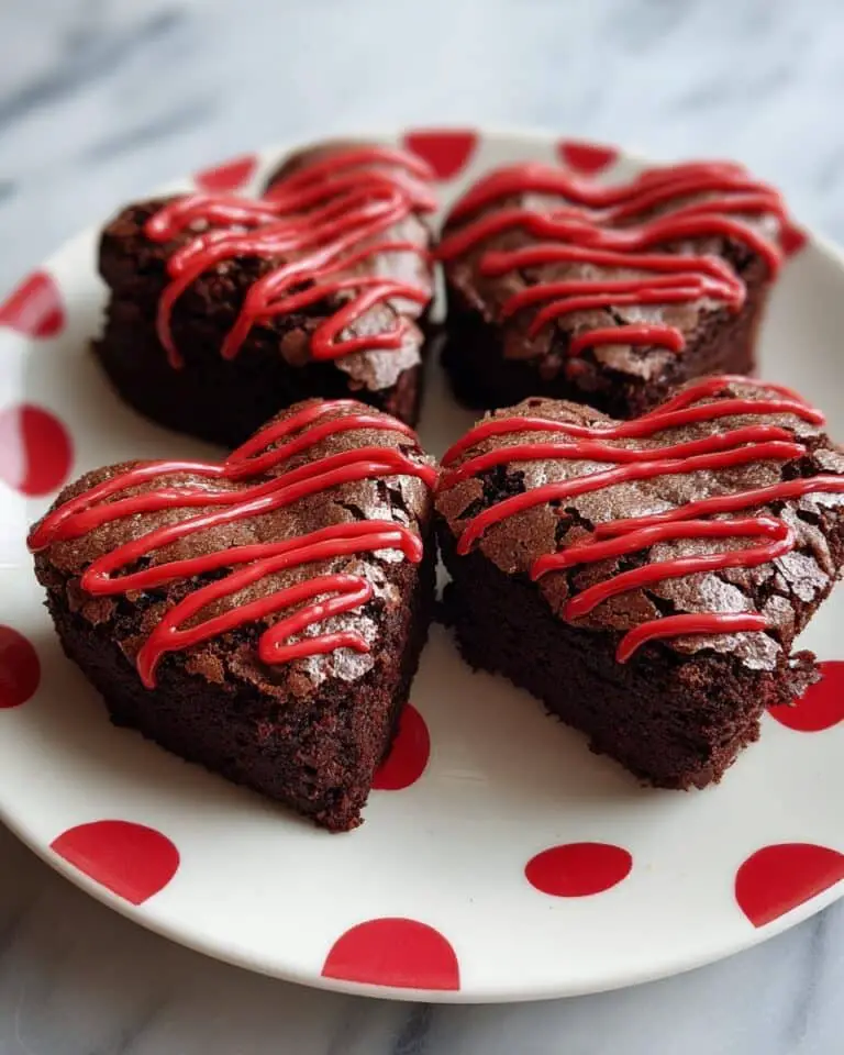 Heart-Shaped Brownies with Red Candy Melts and Valentine’s Sprinkles Recipe