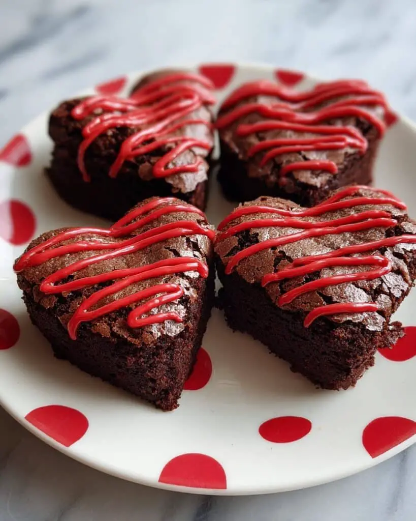 Heart-Shaped Brownies with Red Candy Melts and Valentine’s Sprinkles Recipe