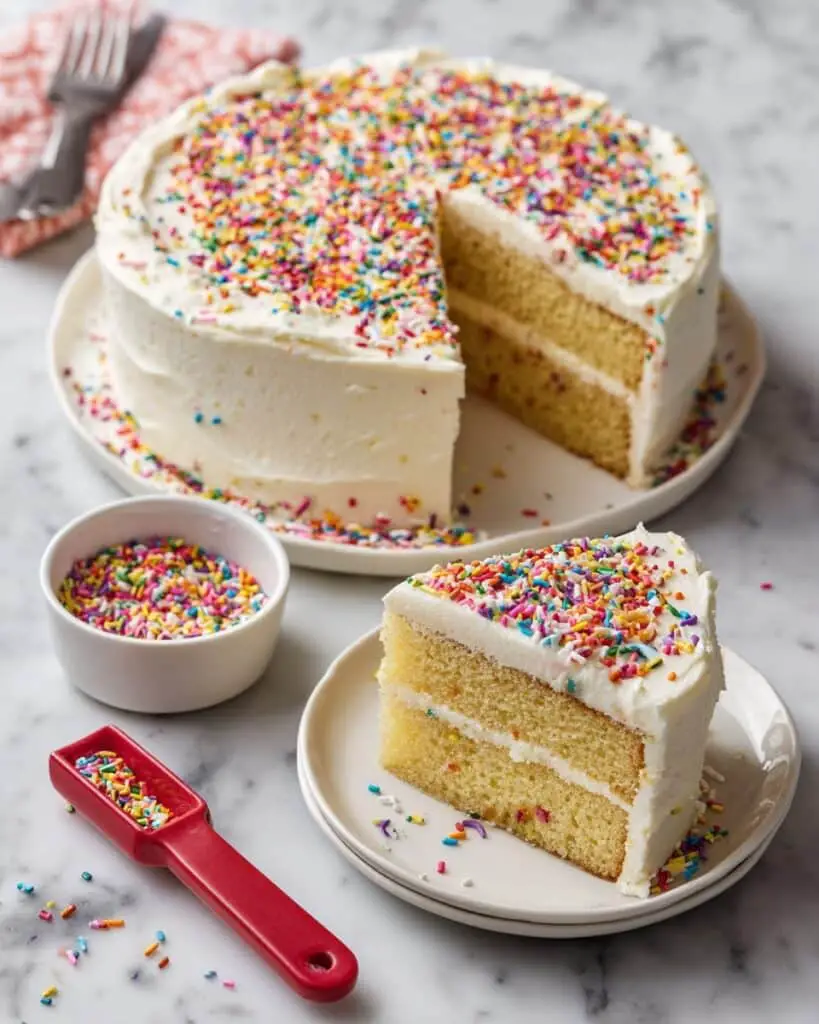 Mini Vanilla Cake with Vanilla Buttercream Frosting Recipe