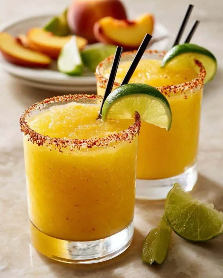 Frozen Peach Margarita Slushies Recipe