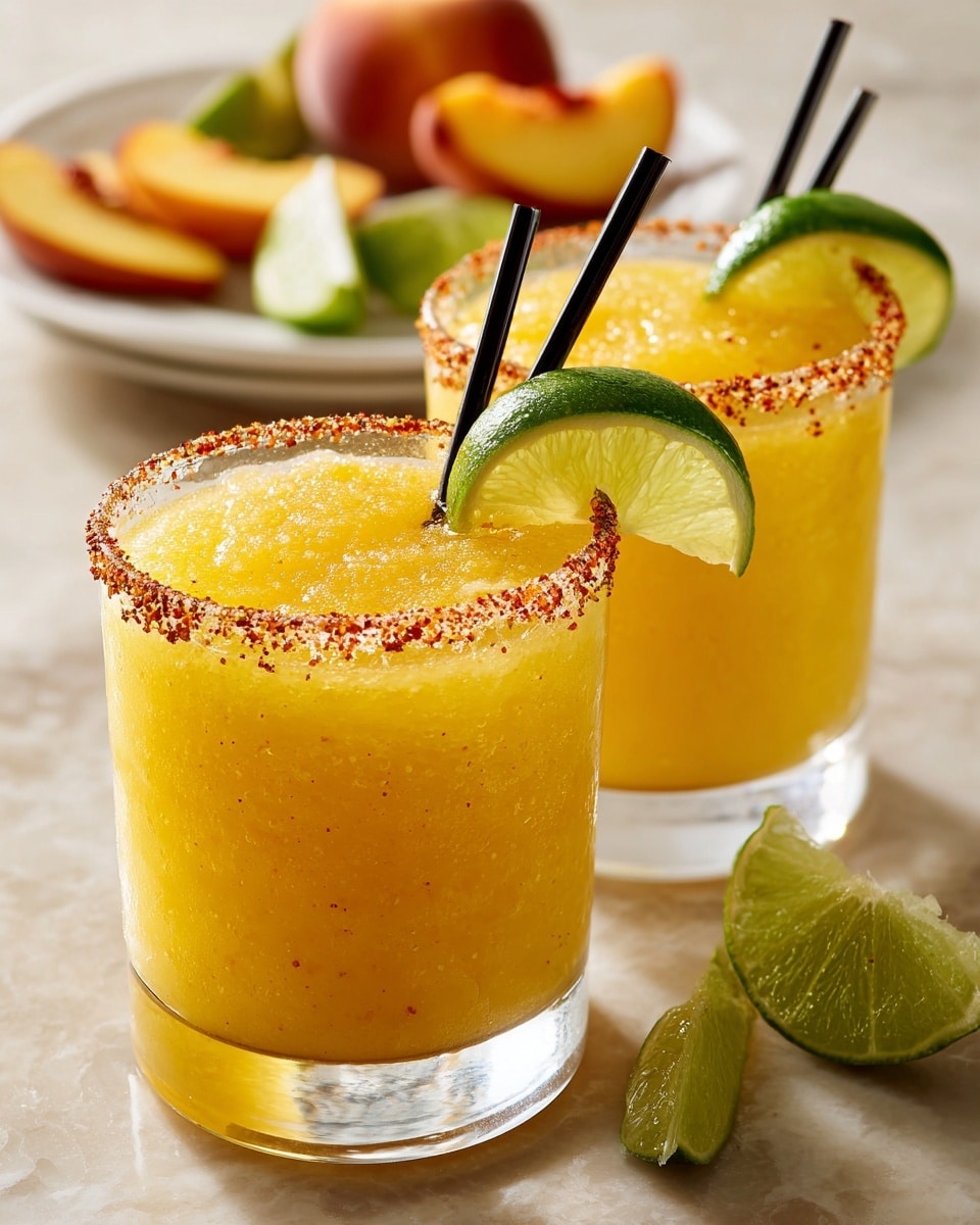 Frozen Peach Margarita Slushies Recipe
