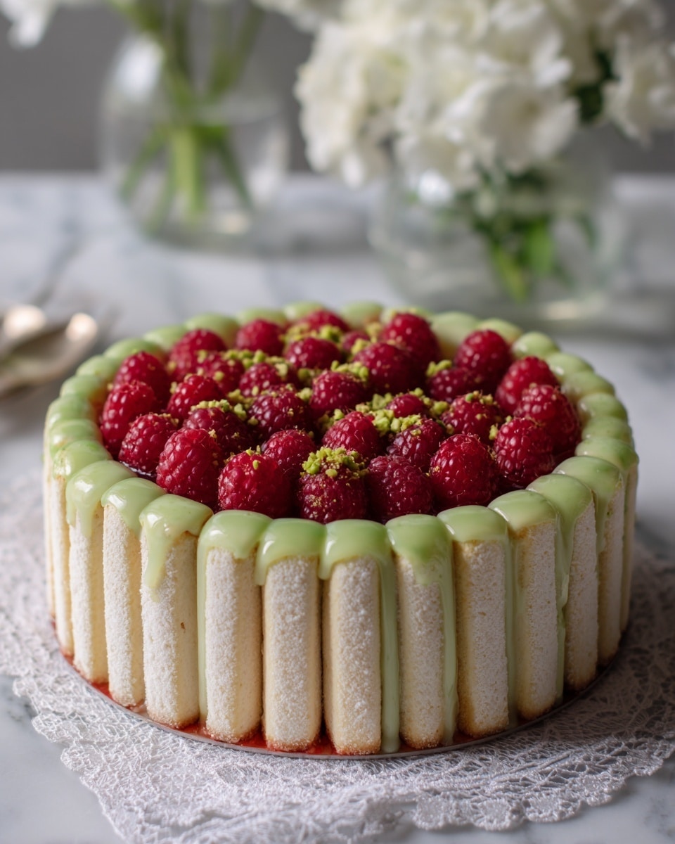 Pistachio Tiramisu with Raspberries and Crushed Pistachios Recipe