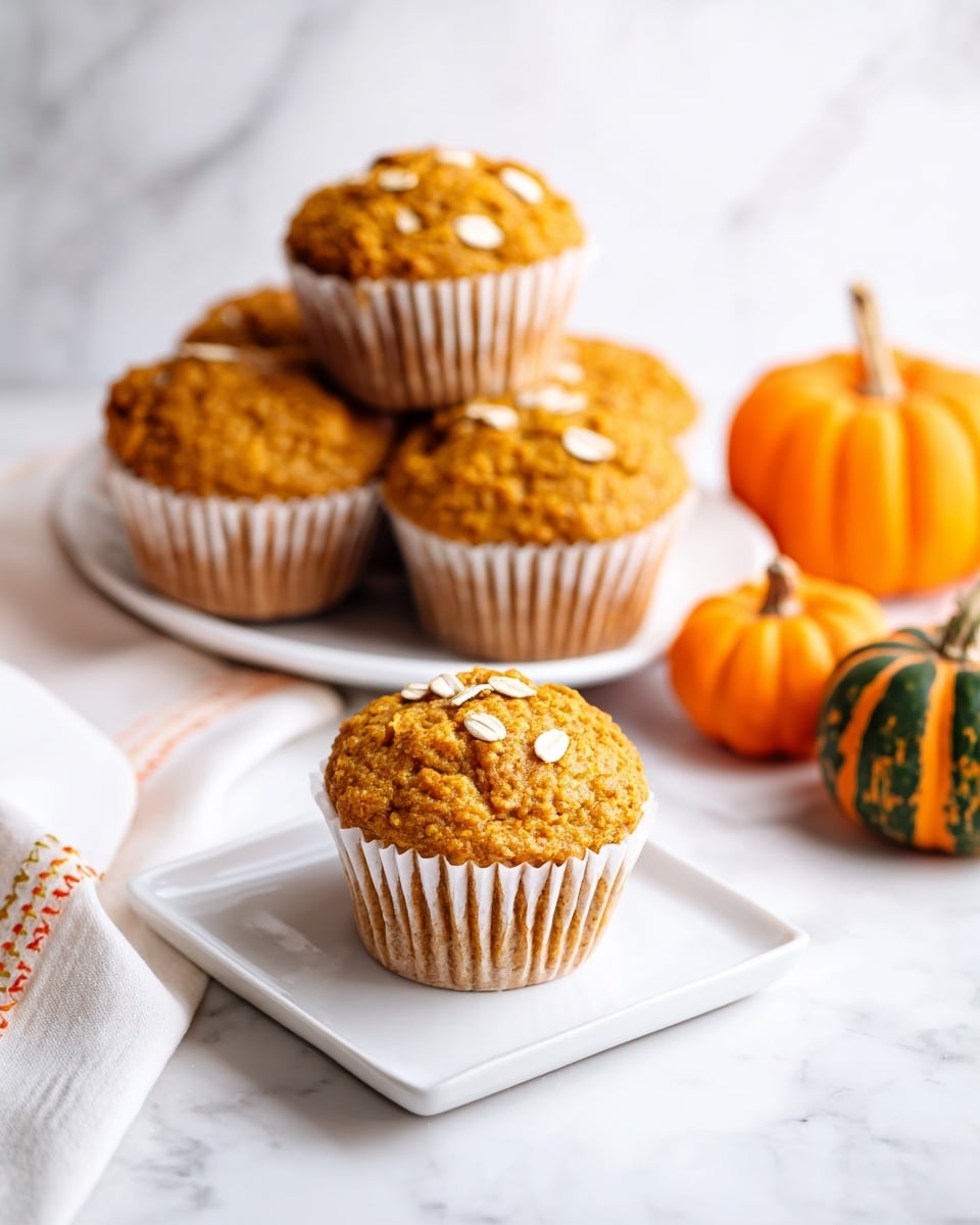Healthy Pumpkin Banana Oat Muffins Recipe