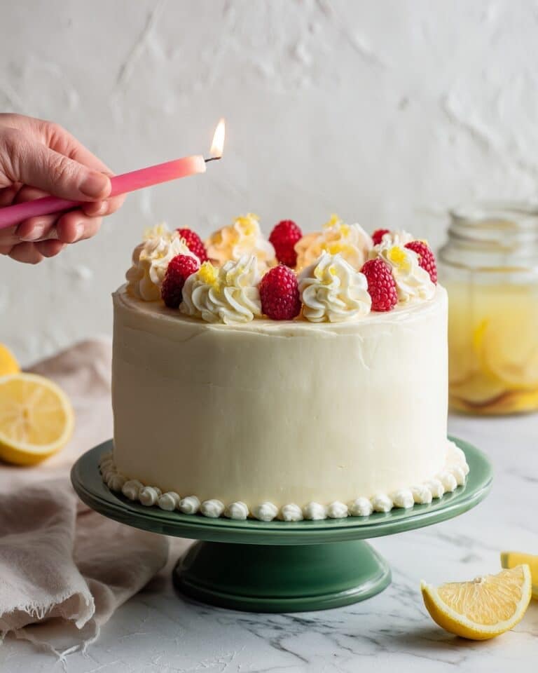 Layered Vanilla Cake with Lemon Curd and Vanilla Bean Italian Meringue Buttercream Recipe