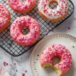 Baked Apple Sauce Donuts with Frosting and Sprinkles Recipe