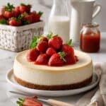 Classic New York Cheesecake with Fresh Strawberry Sauce Recipe