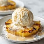 Grilled Pineapple Sundaes with Coconut Rum Caramel Sauce Recipe