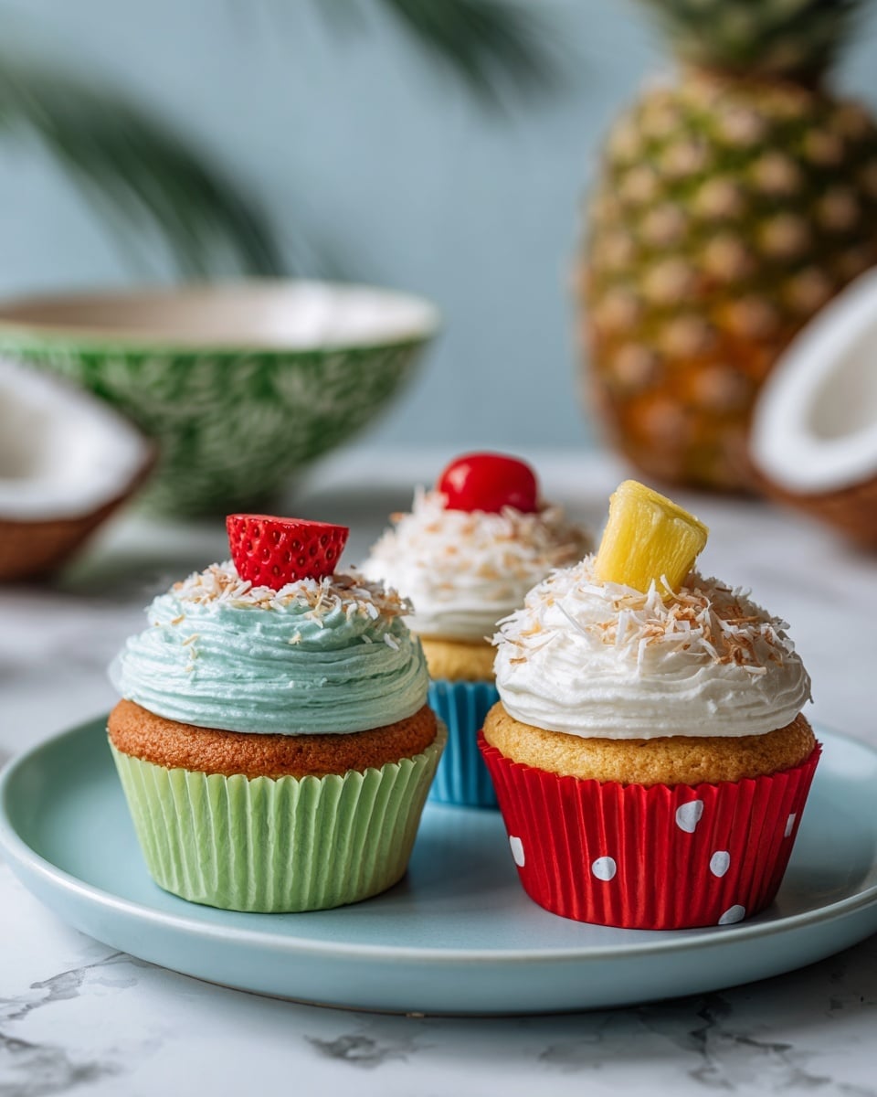 Vegan Piña Colada Cupcakes with Coconut Buttercream Recipe