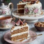 Stevia-Sweetened Grain-Free Vanilla Cake with Yogurt Crema, Roasted Figs, and Hazelnuts Recipe
