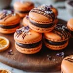 Orange Macarons with Orange Curd and Dark Chocolate Ganache Recipe