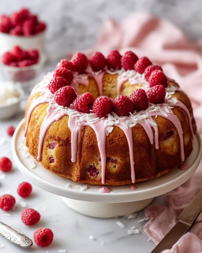 Air Fryer Raspberry Lemon Bundt Cake Recipe