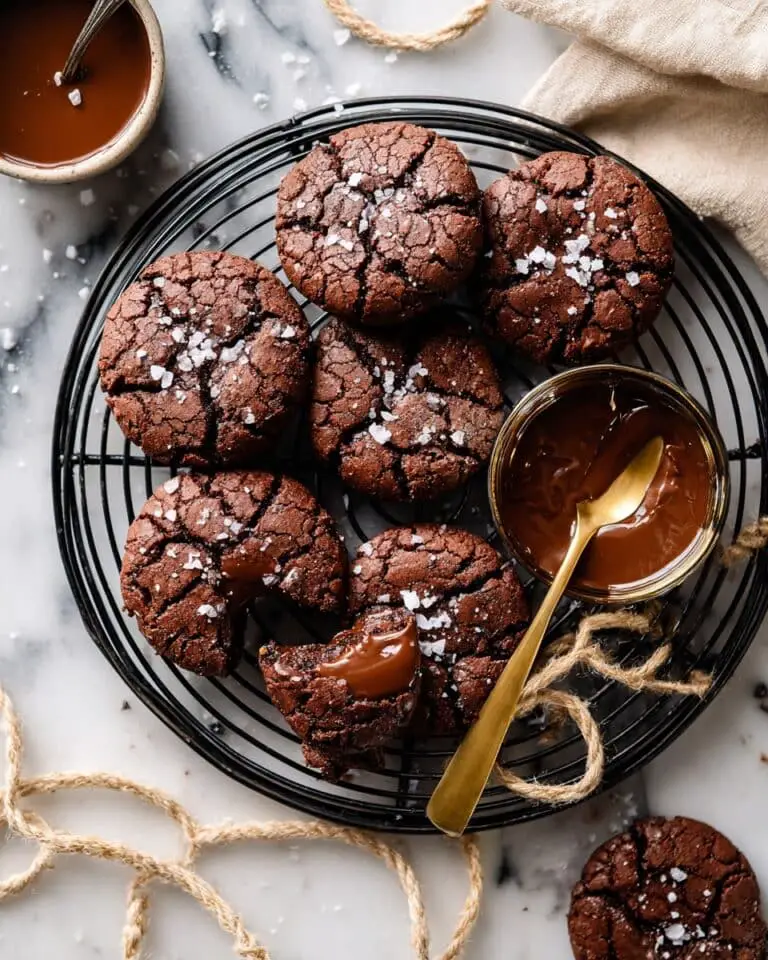 Crinkly Caramel Stuffed Brownie Cookies Recipe