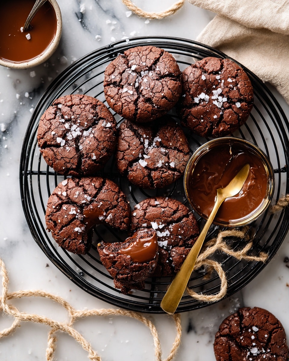 Crinkly Caramel Stuffed Brownie Cookies Recipe
