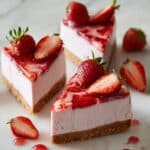 Strawberry Ripple Almond Cheesecake Recipe