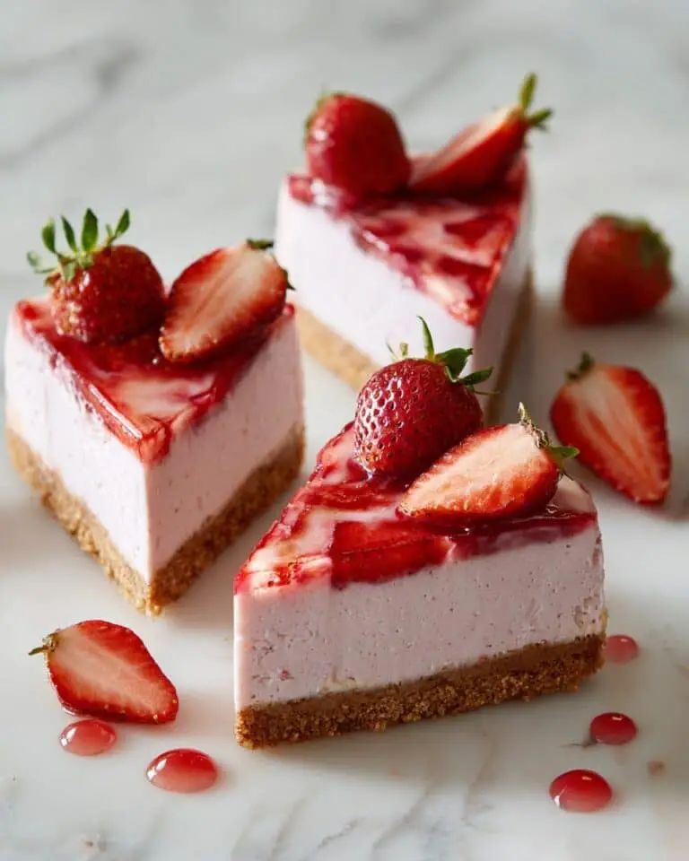 Strawberry Ripple Almond Cheesecake Recipe